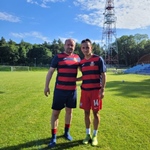 Dwaj sportowcy: Dyrektor PSP 33 p. Andrzej Tomczyk i p. Michał Karbownik